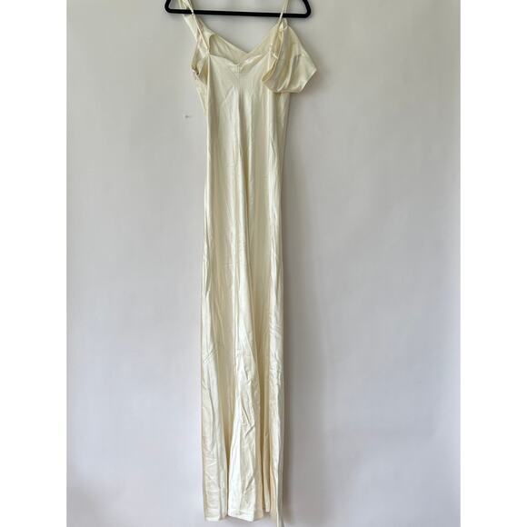 Reformation X Ronda Silk Maxi Dress One Shoulder Ivory Sz 8 NWT - Picture 8 of 9